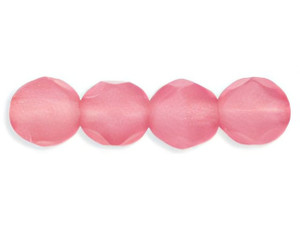 Czech Fire-Polish Glass Beads 6mm Round Pink Rose Opal