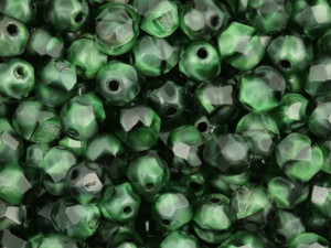 Czech Fire-Polish Bead 6mm Green Tiger's Eye (25pc Strand) by Starman Czech Fire-Polish Bead 6mm Green Tiger's Eye (25pc Strand) by Starman