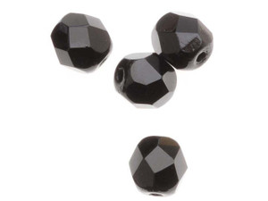 Czech Fire-Polish Bead 6mm Jet (25pc Strand) by Starman Czech Fire-Polish Bead 6mm Jet (25pc Strand) by Starman