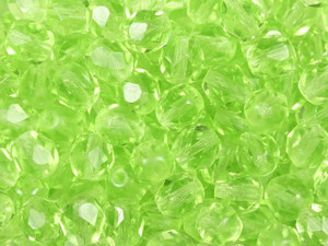 Czech Fire-Polish Bead 6mm Lime Green (25pc Strand) by Starman Czech Fire-Polish Bead 6mm Lime Green (25pc Strand) by Starman