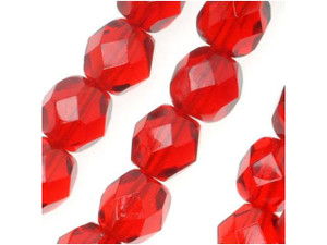 Czech Fire-Polish Bead 6mm Siam (25pc Strand) by Starman Czech Fire-Polish Bead 6mm Siam (25pc Strand) by Starman