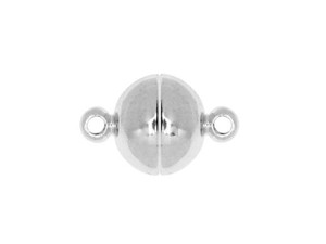 10mm Silver-Plated Round Magnetic Clasp