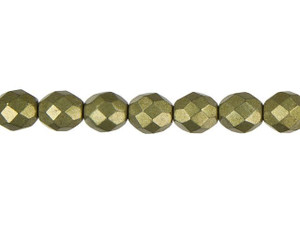 Czech Fire-Polish Bead 8mm ColorTrends Saturated Metallic Golden Lime (25pc Strand) by Starman Czech Fire-Polish Bead 8mm ColorTrends Saturated Metallic Golden Lime (25pc Strand) by Starman