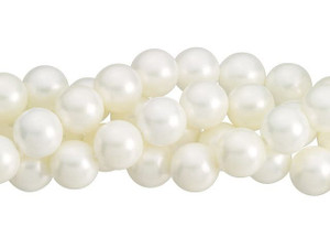 3mm Smooth Round, White MOP (Mother of Pearl) Beads (16 Str