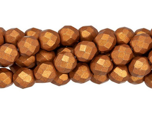 Czech Fire-Polish Bead 8mm ColorTrends Saturated Metallic Russet Orange (25pc Strand) by Starman Czech Fire-Polish Bead 8mm ColorTrends Saturated Metallic Russet Orange (25pc Strand) by Starman