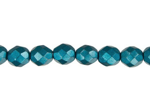 Czech Fire-Polish Bead 8mm ColorTrends Saturated Metallic Shaded Spruce (25pc Strand) by Starman Czech Fire-Polish Bead 8mm ColorTrends Saturated Metallic Shaded Spruce (25pc Strand) by Starman