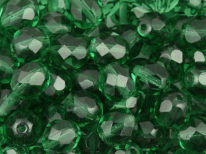 Czech Fire-Polish Bead 8mm Green Tourmaline (25pc Strand) by Starman Czech Fire-Polish Bead 8mm Green Tourmaline (25pc Strand) by Starman