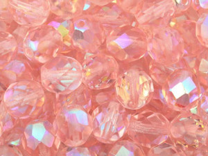 Czech Fire-Polish Bead 8mm Rosaline AB (25pc Strand) by Starman Czech Fire-Polish Bead 8mm Rosaline AB (25pc Strand) by Starman