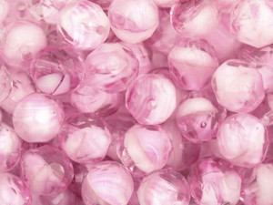 Czech Fire-Polish Bead 8mm White and Pink Porphyr (25pc Strand) by Starman Czech Fire-Polish Bead 8mm White and Pink Porphyr (25pc Strand) by Starman