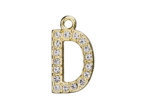 Gold Finish Letter D Pendant with Ring (12.5mm) Gold Finish Letter D Pendant with Ring (12.5mm)
