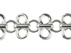 11mm Silver-Plated Brass Lacy Loop Chain by the Foot 11mm Silver-Plated Brass Lacy Loop Chain by the Foot