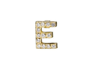 Gold Finish Letter E Pendant with Tube Bail (7mm) Gold Finish Letter E Pendant with Tube Bail (7mm)