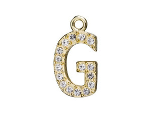 Gold Finish Letter G Pendant with Ring (12.5mm) Gold Finish Letter G Pendant with Ring (12.5mm)