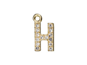 Gold Finish Letter H Pendant with Ring (7mm) Gold Finish Letter H Pendant with Ring (7mm)