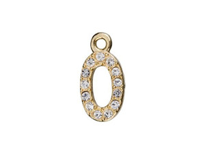 Gold Finish Letter O Pendant with Ring (7mm) Gold Finish Letter O Pendant with Ring (7mm)