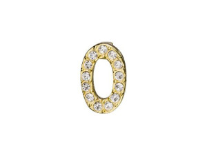 Gold Finish Letter O Pendant with Tube Bail (7mm) Gold Finish Letter O Pendant with Tube Bail (7mm)