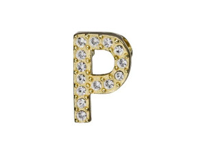 Gold Finish Letter P Pendant with Tube Bail (12.5mm) Gold Finish Letter P Pendant with Tube Bail (12.5mm)