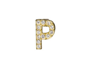 Gold Finish Letter P Pendant with Tube Bail (7mm) Gold Finish Letter P Pendant with Tube Bail (7mm)