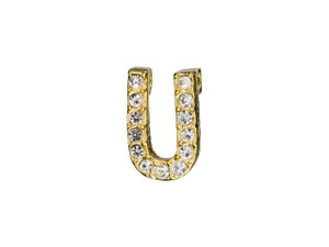 Gold Finish Letter U Pendant with Tube Bail (7mm) Gold Finish Letter U Pendant with Tube Bail (7mm)