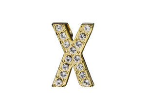 Gold Finish Letter X Pendant with Tube Bail (12.5mm) Gold Finish Letter X Pendant with Tube Bail (12.5mm)