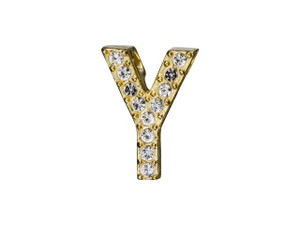 Gold Finish Letter Y Pendant with Tube Bail (12.5mm) Gold Finish Letter Y Pendant with Tube Bail (12.5mm)