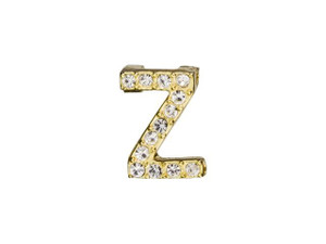 Gold Finish Letter Z Pendant with Tube Bail (7mm) Gold Finish Letter Z Pendant with Tube Bail (7mm)