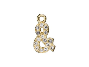 Gold Finish Pendant with Ring - And Sign (7mm) Gold Finish Pendant with Ring - And Sign (7mm)