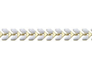 Gold-Plated Brass Chain with White Enamel by the Foot Gold-Plated Brass Chain with White Enamel by the Foot