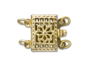 Gold-Filled 2-Strand Filigree Pearl Clasp Gold-Filled 2-Strand Filigree Pearl Clasp