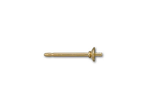 Gold-Filled 3mm 1/2 Drilled Pearl Earring Post Setting (1 Pair) Gold-Filled 3mm 1/2 Drilled Pearl Earring Post Setting (1 Pair)