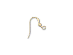 Gold-Filled Flat Earwire with 3mm Bead (1 Pair) Gold-Filled Flat Earwire with 3mm Bead (1 Pair)