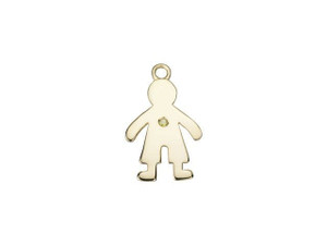 Gold-Finish Boy Charm with Genuine Canary Yellow Diamond Gold-Finish Boy Charm with Genuine Canary Yellow Diamond