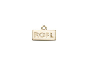 Gold-Finish Rectangle ROFL Charm Gold-Finish Rectangle ROFL Charm