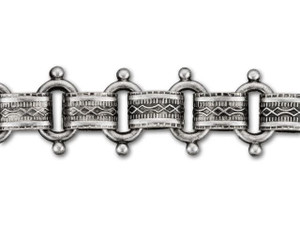 12mm Antique Silver-Plated Brass Beaded Vintage Reproduction Chain by the Foot 12mm Antique Silver-Plated Brass Beaded Vintage Reproduction Chain by the Foot