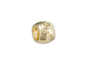 Gold-Finish Tea Pot Large-Hole Bead Gold-Finish Tea Pot Large-Hole Bead