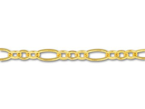 Gold-Plated 3+1 Medium Round and Oval Link Chain by the Foot Gold-Plated 3+1 Medium Round and Oval Link Chain by the Foot