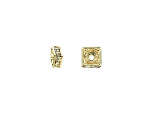 Gold-Plated 4.5mm Black Diamond Rhinestone Squaredelle Spacer Bead Gold-Plated 4.5mm Black Diamond Rhinestone Squaredelle Spacer Bead