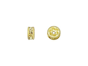 Gold-Plated 4.5mm Jonquil Rhinestone Rondelle Spacer Bead Gold-Plated 4.5mm Jonquil Rhinestone Rondelle Spacer Bead