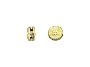 Gold-Plated 5mm Black Diamond Rhinestone Rondelle Spacer Bead Gold-Plated 5mm Black Diamond Rhinestone Rondelle Spacer Bead