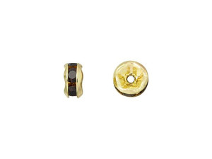Gold-Plated 5mm Garnet Rhinestone Rondelle Spacer Bead Gold-Plated 5mm Garnet Rhinestone Rondelle Spacer Bead