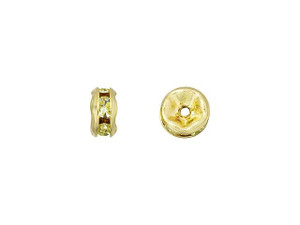 Gold-Plated 5mm Jonquil Rhinestone Rondelle Spacer Bead Gold-Plated 5mm Jonquil Rhinestone Rondelle Spacer Bead
