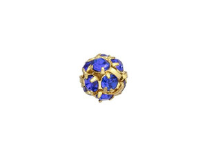 Gold-Plated 6mm Sapphire Rhinestone Ball Bead Gold-Plated 6mm Sapphire Rhinestone Ball Bead