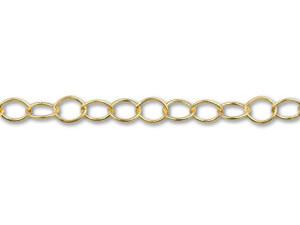 Gold-Plated 6x5mm, 22 Gauge Cable Chain by the Foot Gold-Plated 6x5mm, 22 Gauge Cable Chain by the Foot