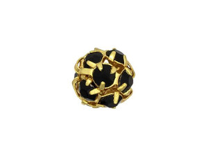 Gold-Plated 8mm Jet Rhinestone Ball Bead Gold-Plated 8mm Jet Rhinestone Ball Bead