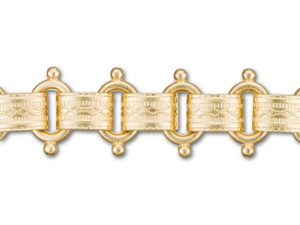 12mm Satin Hamilton-Gold-Plated Beaded Vintage Reproduction Chain by the Foot 12mm Satin Hamilton-Gold-Plated Beaded Vintage Reproduction Chain by the Foot