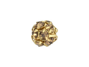 Gold-Plated 8mm Smoky Topaz Rhinestone Ball Bead Gold-Plated 8mm Smoky Topaz Rhinestone Ball Bead