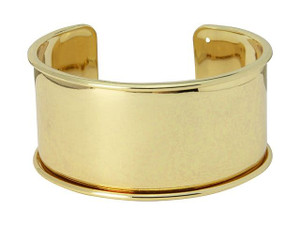 Gold-Plated Brass Bracelet Base for Seed Beads/30mm Flat Cord Gold-Plated Brass Bracelet Base for Seed Beads/30mm Flat Cord