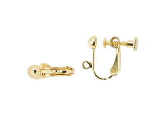Gold-Plated Brass Screw-Back Earring with Loop (1 Pair) Gold-Plated Brass Screw-Back Earring with Loop (1 Pair)