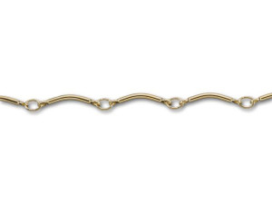 Gold-Plated Curved Tube Chain by the Foot