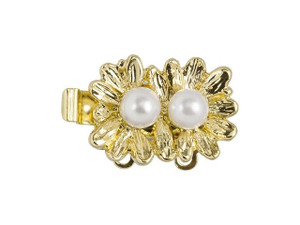 Gold-Plated Double Daisy Clasp with Pearls Gold-Plated Double Daisy Clasp with Pearls